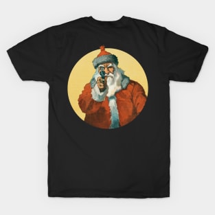 Vintage Angry Santa with Gun T-Shirt